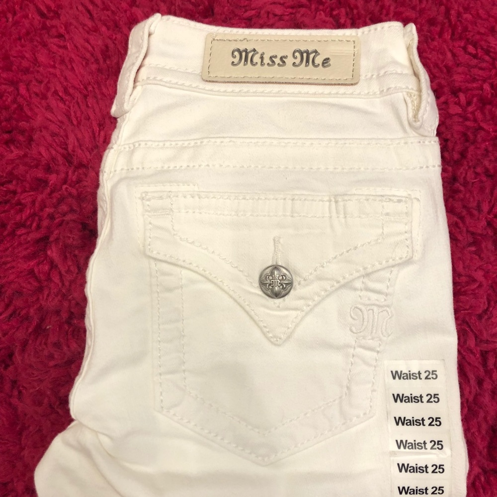 Miss Me white denim skinny jeans
